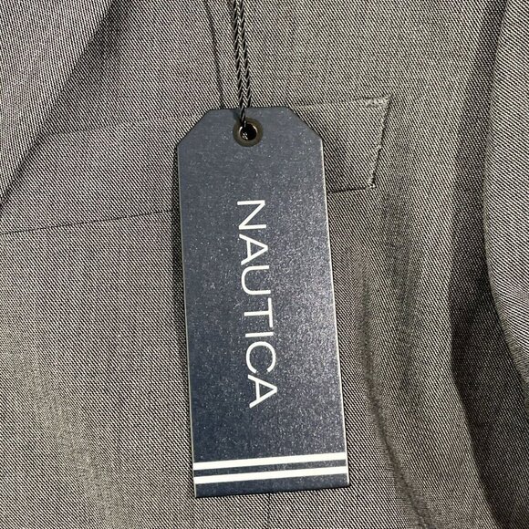 NEW Nautica Mens 48R Modern Fit Grey Blazer Jacket Polyester Blend 2-Button - Picture 7 of 9